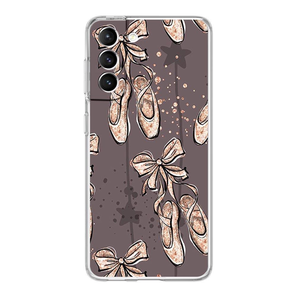 Simple Swan Dance Ballet Clear Phone Case For Samsung Galaxy S23 S22 5G S20 Ultra S21 FE 5G S10E S9 S8 S10 Plus Soft Back Cover