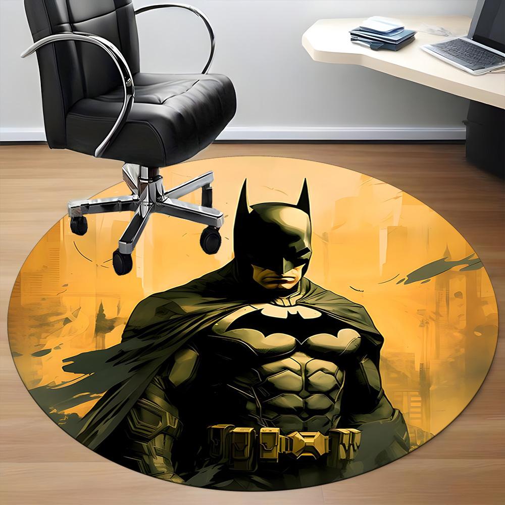 1pc Batman Gotham Office Round Area Rug, Under Office Chairs Bedroom Living Room Home Decor, Room Deco, Available in Various Sizes