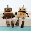 Car Aromatherapy with Essential Oil Easy To Install Man Figurine Handmade Shaking Feet Wooden Car Dashboard Decoration