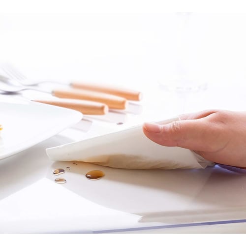 YAHUO PVC Transparent Table Mat, Tablecloth, Vinyl Desk Mat, Table Cover, Width 40-180cm, Thickness 1mm, Multifunctional, Water-Repellent, Heat-Resist