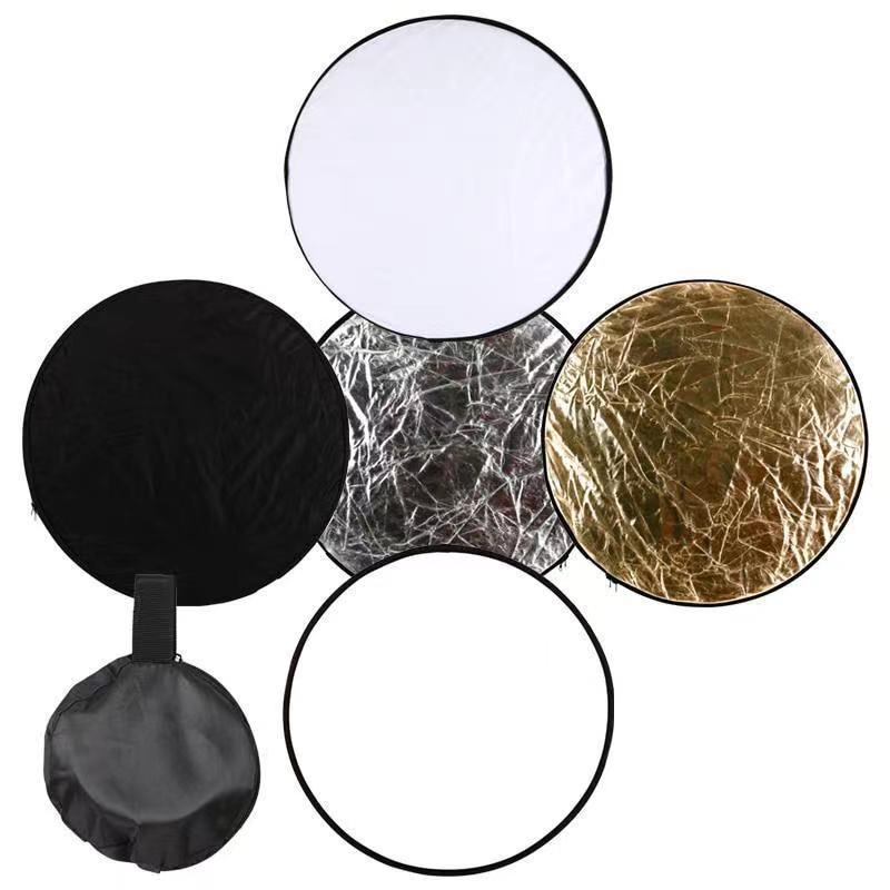 Foldable 5-in-1 Photography Reflector: 30/60/80/110cm Portable Outdoor Fill Light Board