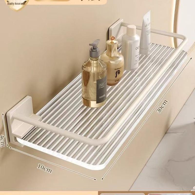 Прозрачная настенная акриловая полка для хранения в ванную комнату, молочно-белая