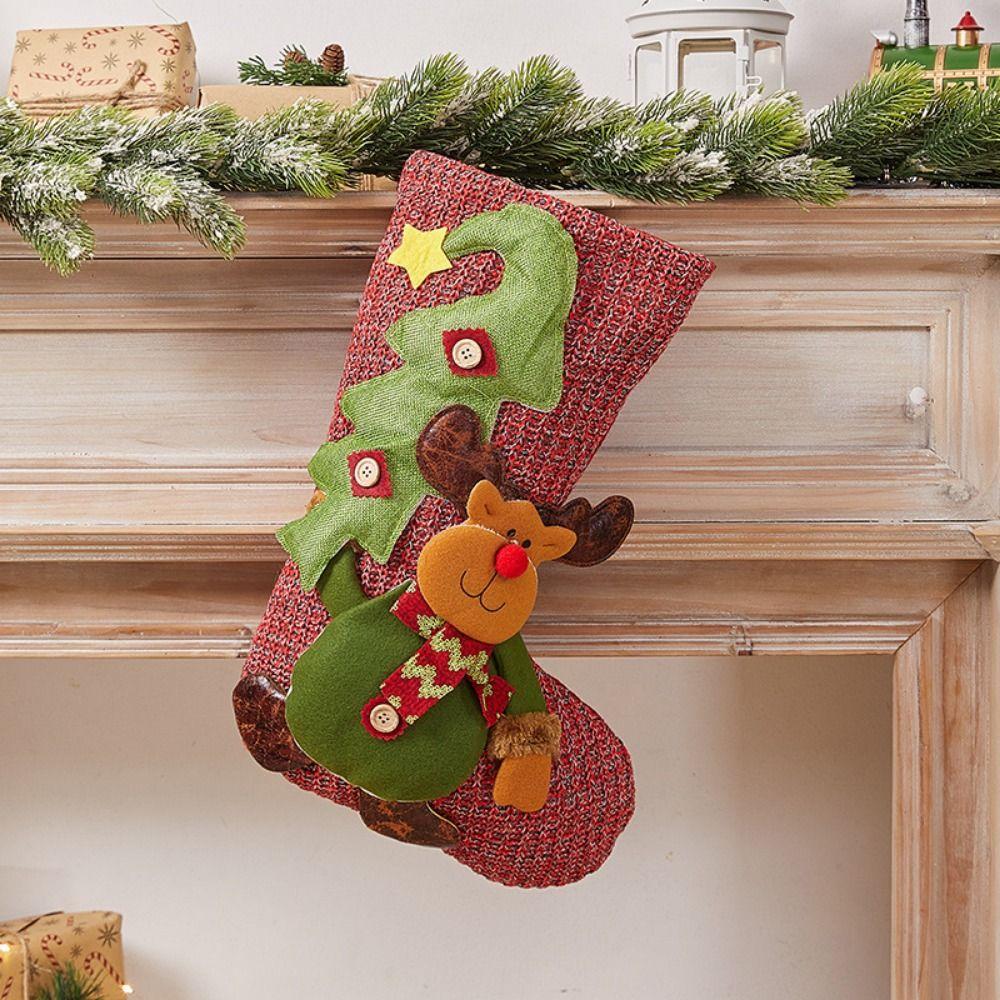 Santa Claus Christmas Candy Sock Elk Snowman Christmas Gift Bag Xmas Sock Haning Pendant Christmas