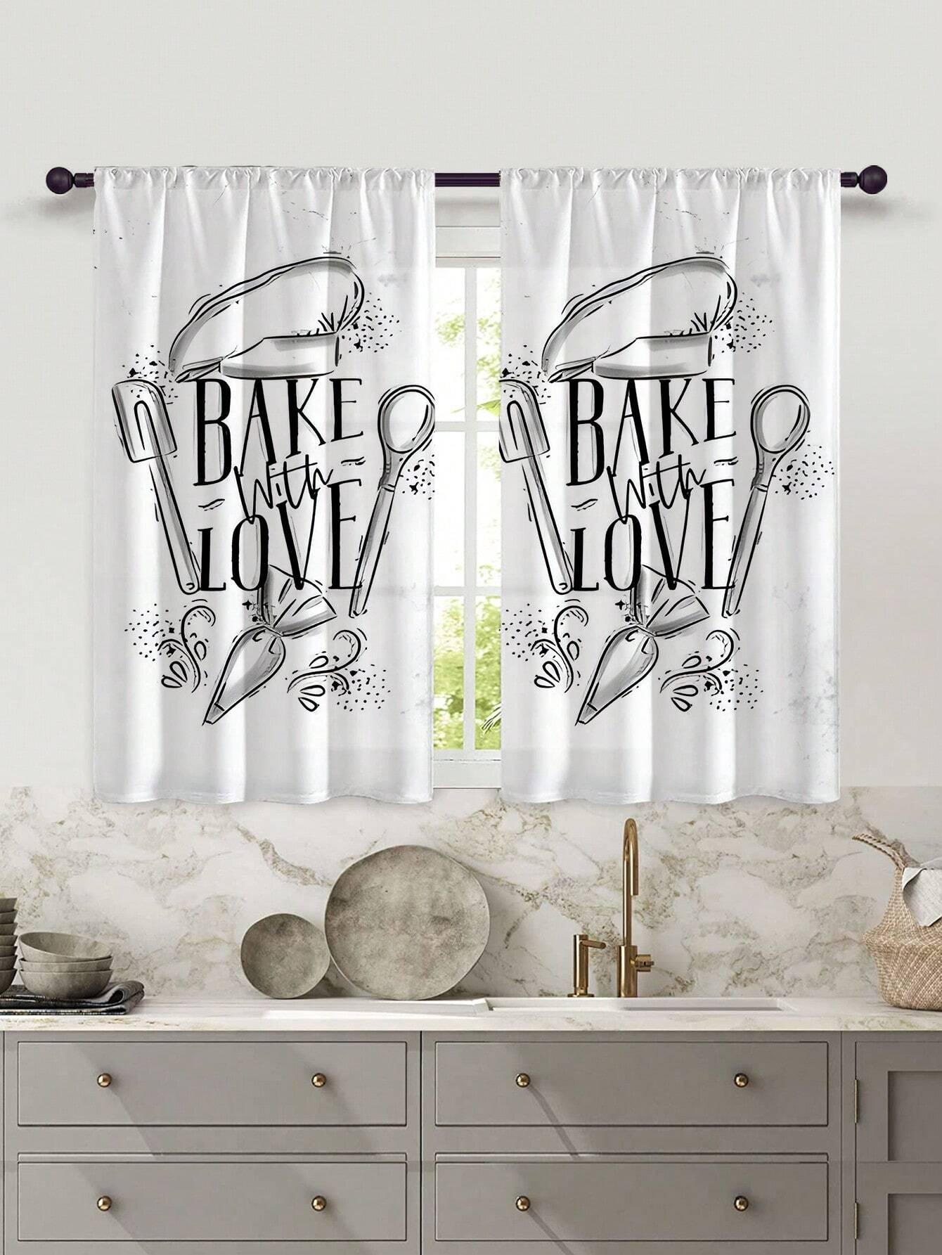 

2 шт. Новые модные цифровые печатные розы для фермерского дома, фоновые кухонные шторы для спальни, гостиной, украшения дома W60H60(CM)x2pcs&Rod Pocket