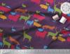 Soimoi Japan Crepe Satin Fabric Birds & Animals Hand Drawn Print Fabric by Metre 42 Inch