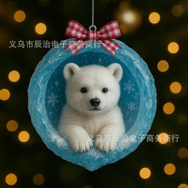 

New product imitation crystal rock animal decoration resin pendant Christmas tree pendant Christmas gift pendant decoration