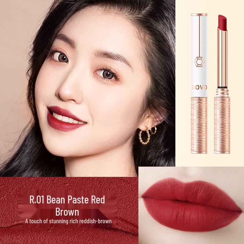 

GOVO Velvet Matte Waterproof Lipstick in Cinnamon Milk Tea - Long-Lasting, Non-Fading, Non-Stick, Whitening Effect.