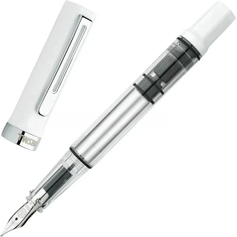 

Нова поршнева ручка TWSBI ECO з прозорої смоли, тримач для ручки, велика ємність для чорнила, для студентів, ділові витратні матеріали, подарунок M(0.7mm) білий