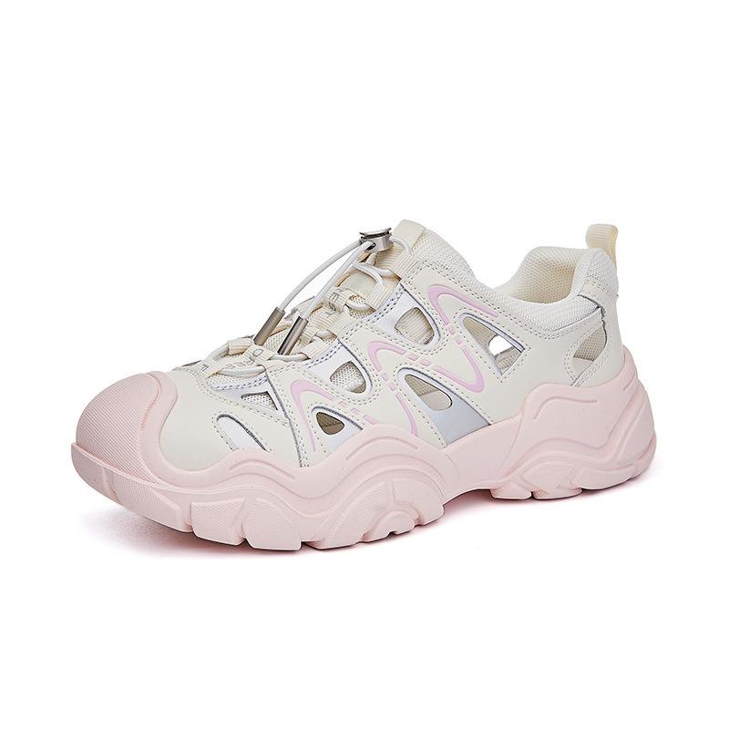 Leather Casual Shoes Women's Summer New Breathable Platform White Shoes Women's Fashion Versatile Sports Ugly Cute Women's Shoes