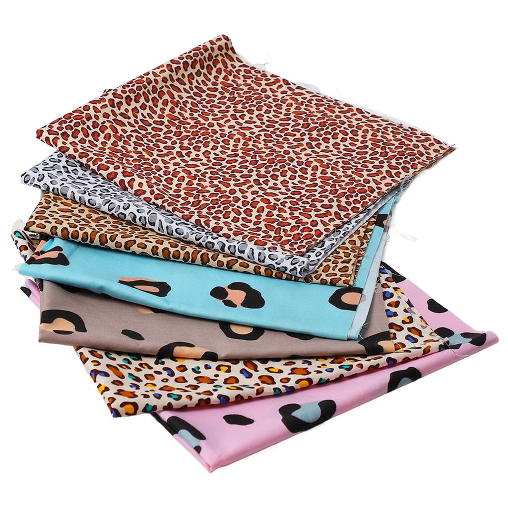 Leopard Print Fabric 19.7in Wide Assorted Styles Soft Breathable Light Multi Purpose Quilting