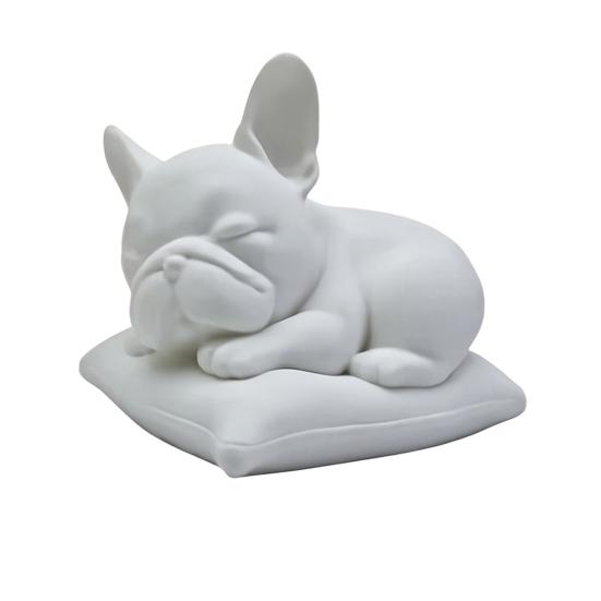 3D Printed Bulldog Figurine, Cute Sleeping Dog Statue, Collectible Animal Ornaments for Car, Office Desk Decor
