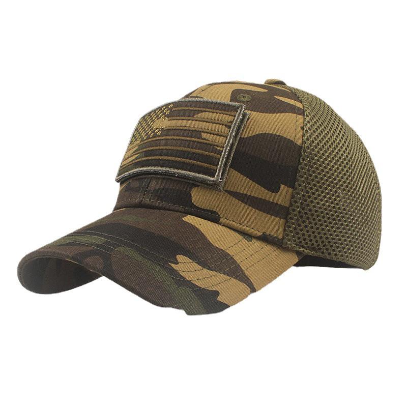 Șapcă de baseball tactică de camuflaj cu velcro pentru bărbați cu protecție UV – Design cu steagul american