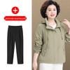 Mother's Day 2026 Stylish Hooded Windbreaker for Middle-Aged Women