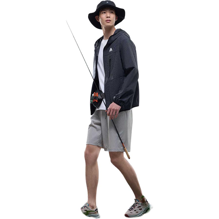 Anta Comfortable Outdoor Series Simple Hooded Loose Zipper Jacket Men Jacket Basic-Black 952526604-3