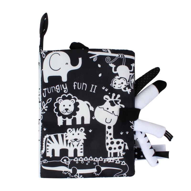 Multifunctional Tear-Proof Cloth Book: Educational Baby Rattle & Enlightenment Toy