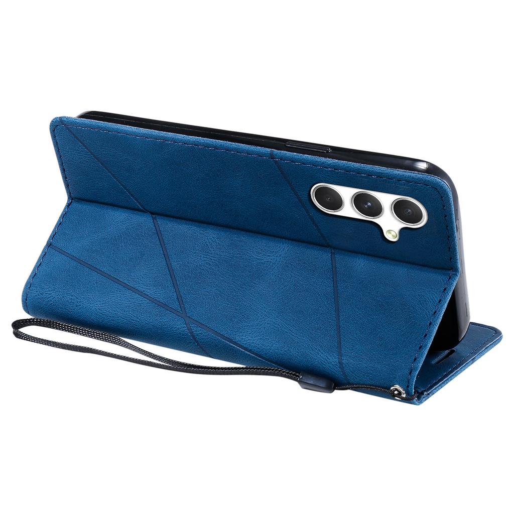 For Samsung Galaxy A56 5G Case Imprinted Lines PU Leather Splicing Wallet Phone Cover