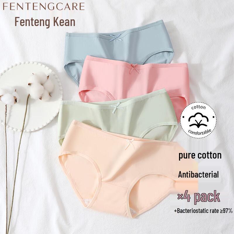 

Fenteng Ke an Women s 4-Pack Antibacterial Mid-Waist Cotton Underwear M