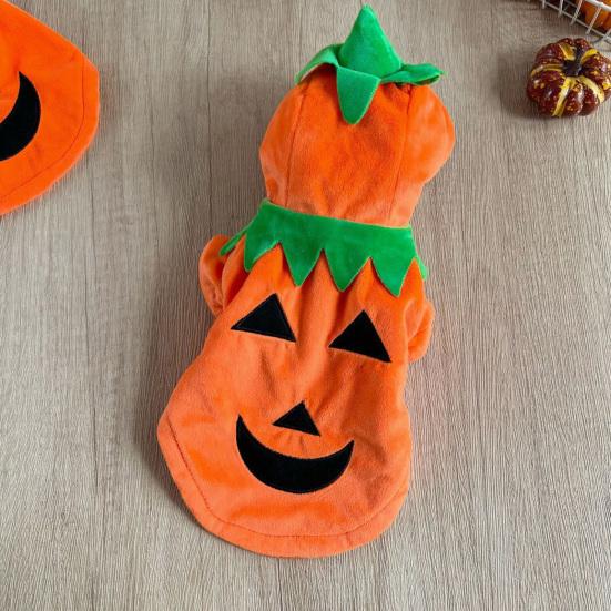 Winter Dog Coat, Warm Thick Vest for Small Medium Dogs, Leash Compatible Snowsuit, Cute Pumpkin Costume for Puppy