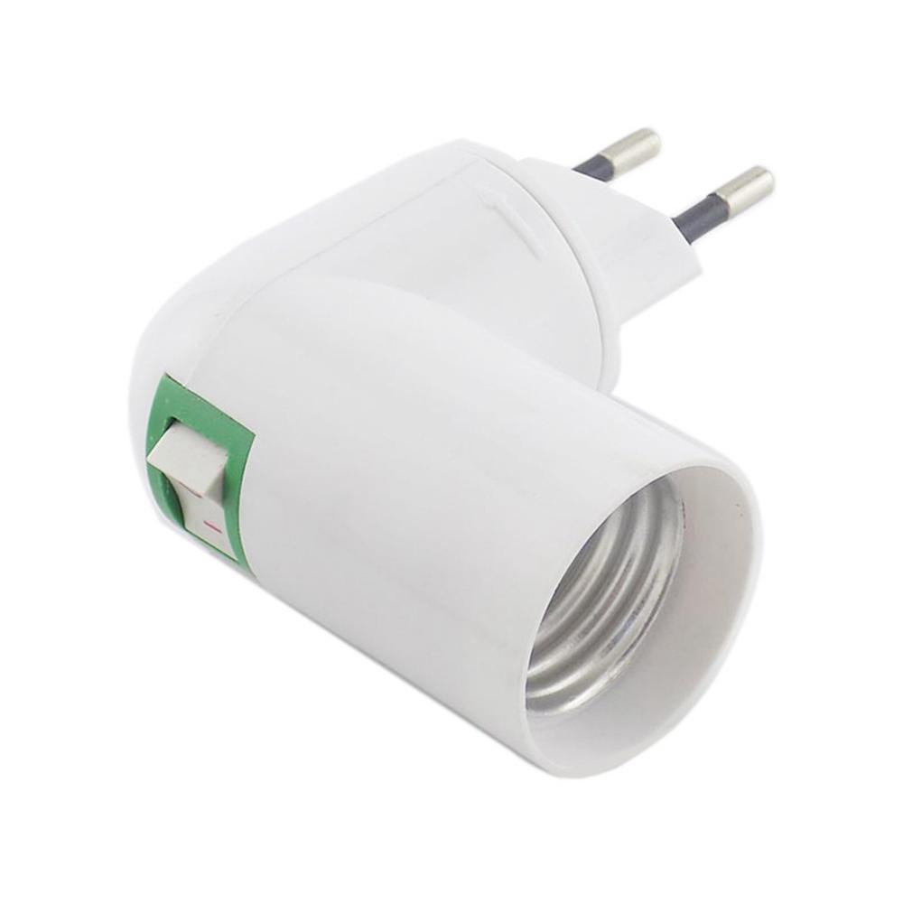 Rotatable LED Fireproof EU US Plug Switch E27 Bulb Base Lamp Holder Converter Socket Adapter