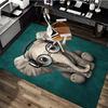 1pc Anime Elephant with Headphones Chair Mat - Cute Office Decor Carpet for Desk, Anti-Slip Floor Covering, Suitable for Home and Workplace Use.C071