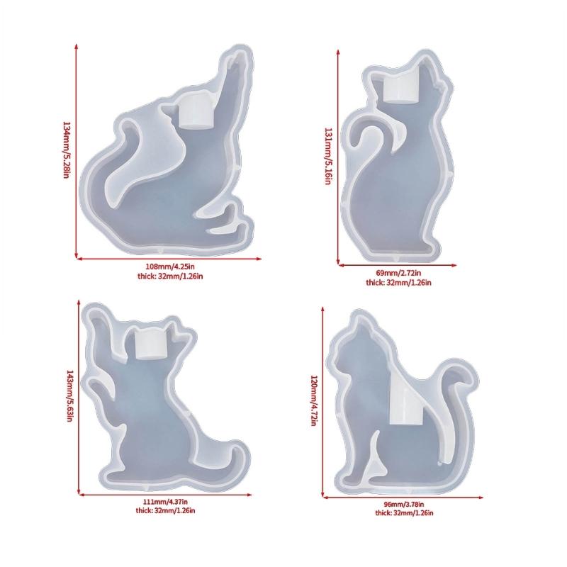 Kerzenhalter Harzformen Katzenform Kerzenständer Silikonform Einzigartiger Tierkerzenständer Epoxidgussform DIY Bastelarbeiten