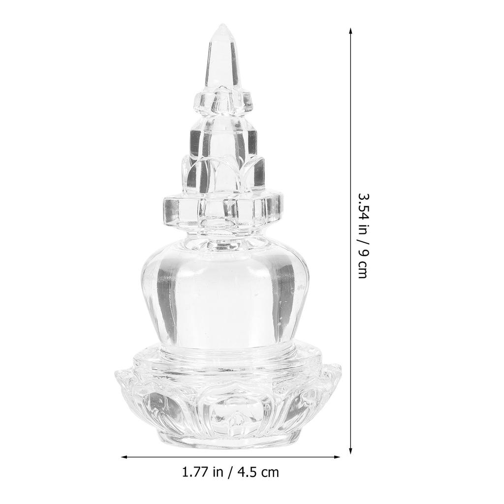 Acrylic Buddhist Pagoda Tower Ornament Home Desktop Decoration Office Vintage Acrylic Statue Delicate Buddhist