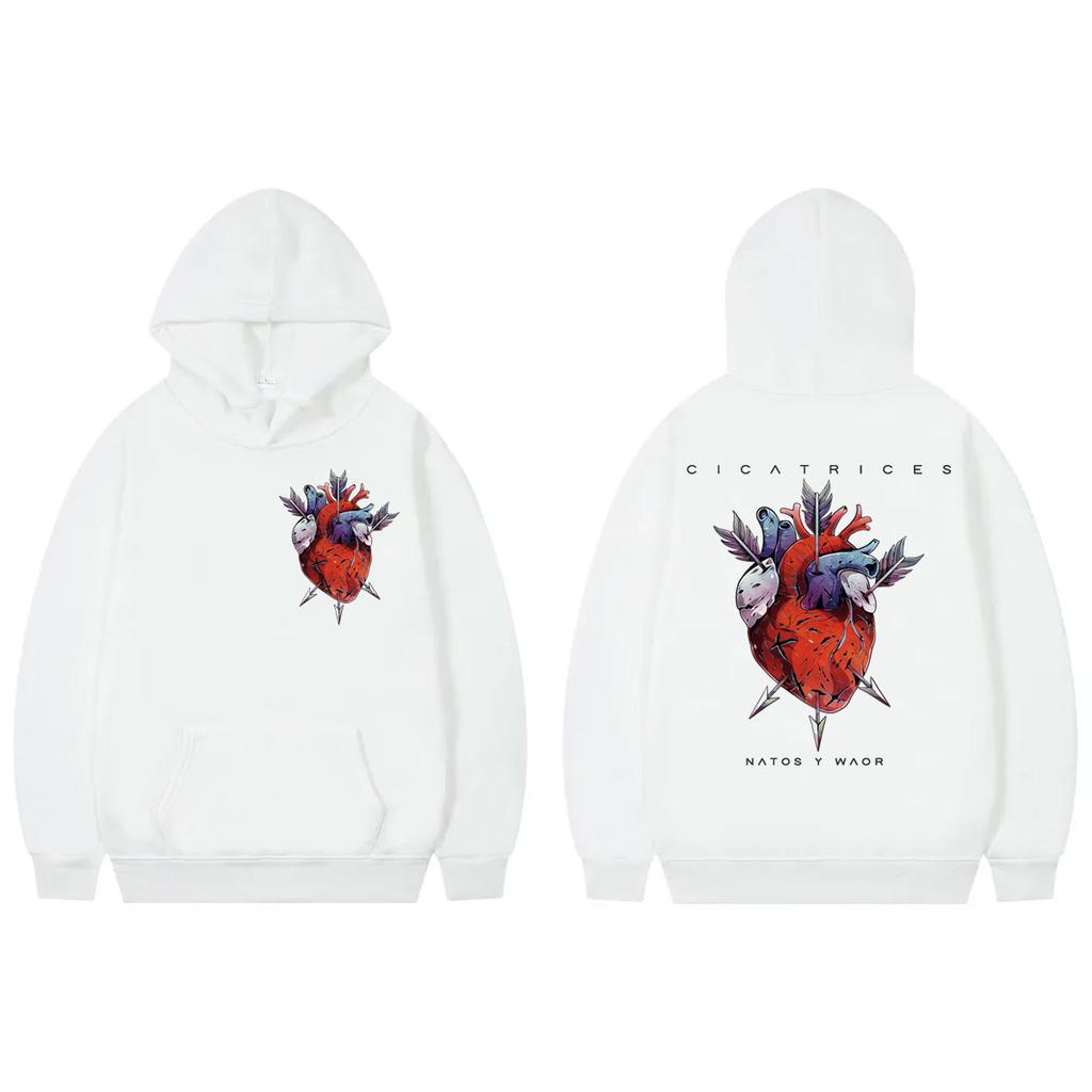 Rapper Natos Y Waor Cicatrices Grafik Hoodie Mode Hip Hop Langarm Sweatshirts Herren Damen Kleidung Y2k Übergroße Pullover