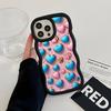 Y2K Leuchtende Herzen Wellige Kante TPU Handyhülle für iPhone 17 16 15 14 13 12 11 Air Pro Max Plus Buntes Cover