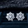Winter Hot Sale All-white Diamond Horse Eye Flower Stud Earrings Exquisite Versatile Earrings