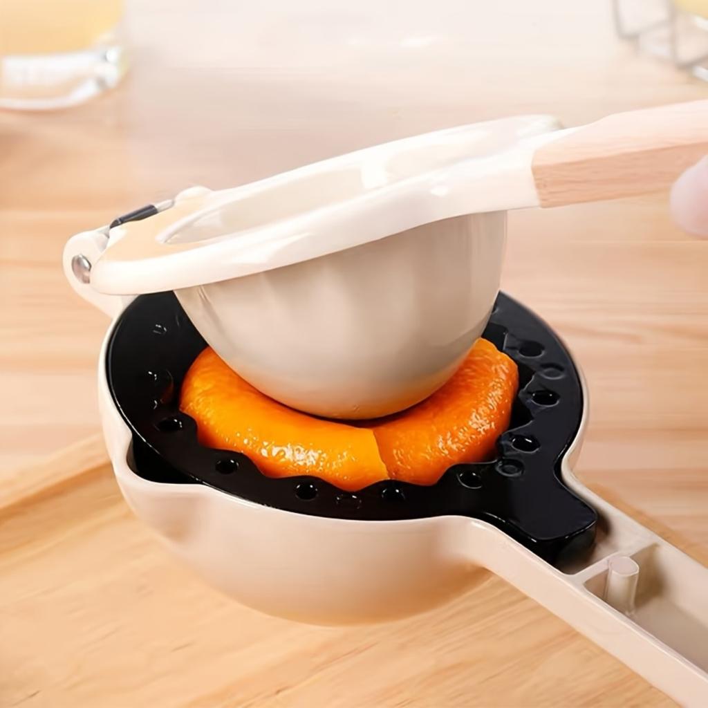 Double Layer Lemon Squeezer Manual Juicer Wooden Hand Press Large Fruit Juice Extractor for Home Use