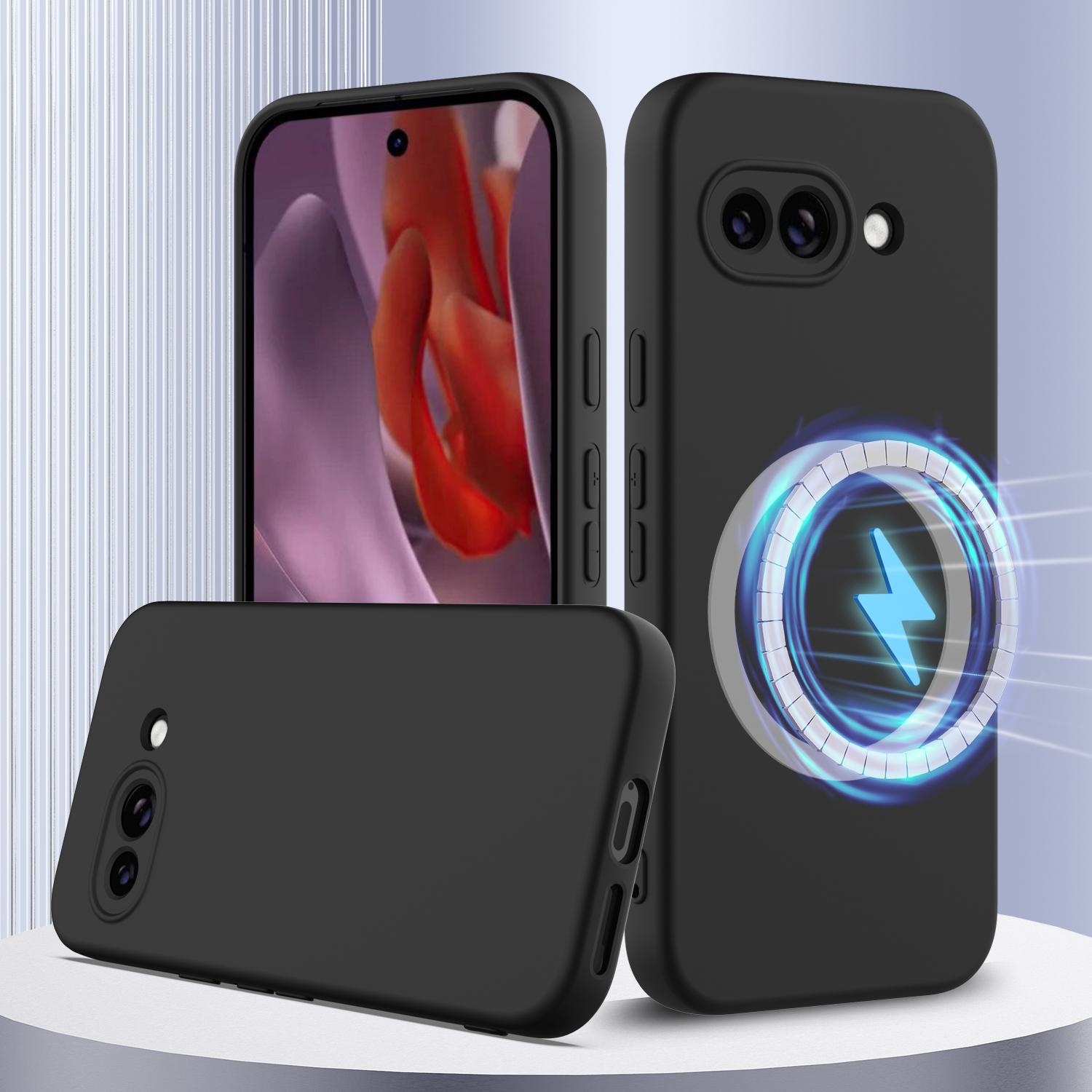 For Google Pixel 9a Magnetic Case Anti-Drop Liquid Silicone Phone Cover A