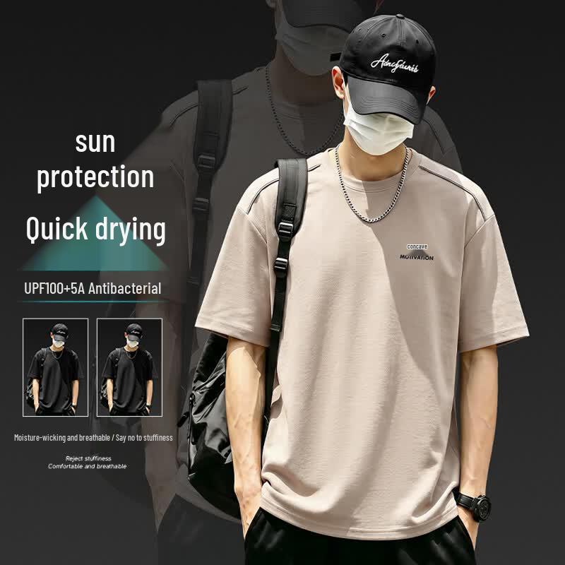 CHUJI Men s Quick Dry Ice Silk T-shirt L