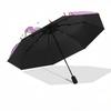 1pc Kuromi Automatic Opening Folding Umbrella with Heart-Shaped Decoration - Portable 3-Fold Design, 8-Rib Iron Frame Outdoor Umbrella for Festive Gif