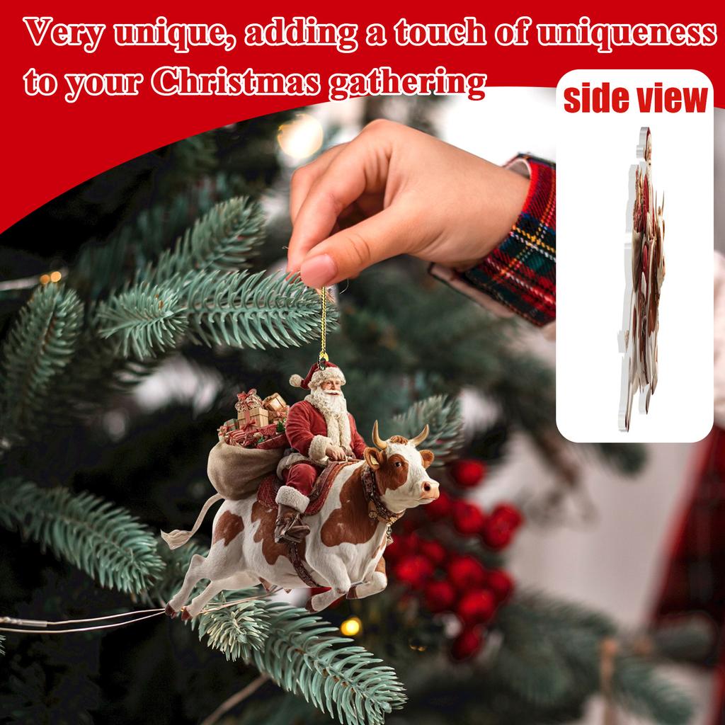 2D Weihnachtsschmuck, Flacher Weihnachtsbaum aus Acryl, Heimdekoration, Anhänger für den Weihnachtsbaum