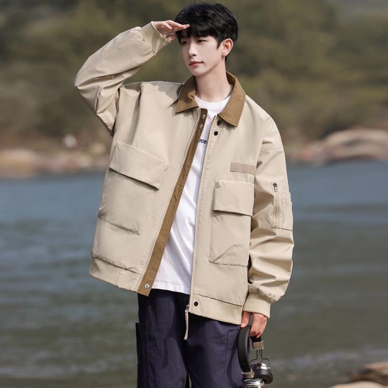 Chaqueta de Solapa Casual Americana de Moda para Hombre - Ropa de Trabajo de Piloto de Primavera, Tallas Grandes Disponibles