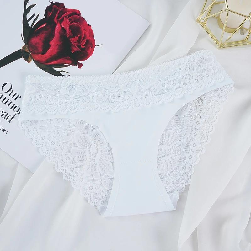 New Sexy Floral Lace Women'S Panties Female Hollow Out Briefs Transparent Low Rise Ladies Underwear  Size M-Xl Lingerie