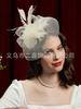 New popular mesh top hat European and American bride feather head flower mesh hair accessories horse racing festival top hat headdress