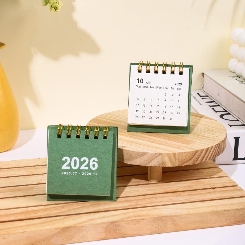 English 2026 2026 Mini Simple Small Desk Calendar Pocket Portable Daily Memo Calendar Planner Desktop Decor Office Stationery