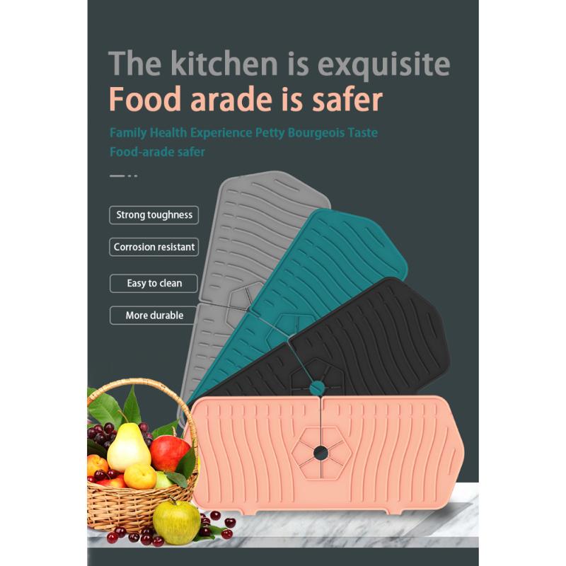 Küchenarmatur Spritzschutz Silikon Armatur Ablaufloch Matte Geschirrtrockenmatten Für Küchenarbeitsplatte