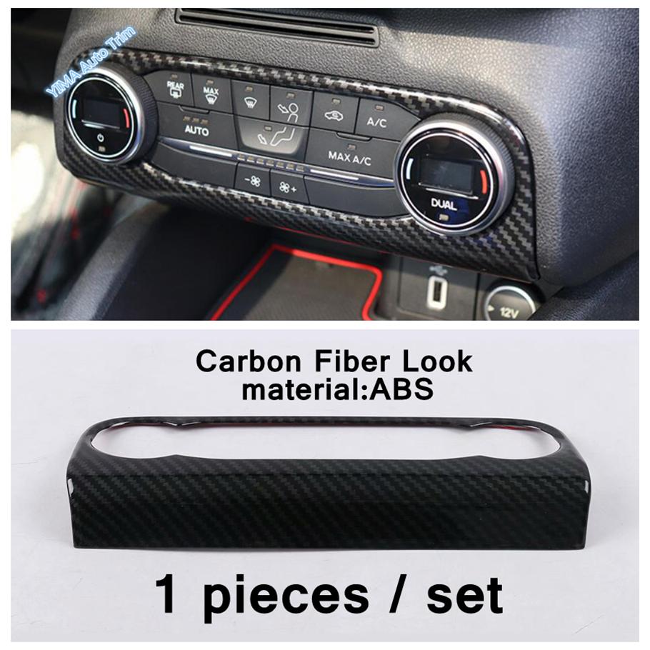 Car Head Lights Switch Button / A Pillar / Steering Wheel Cover Trim Carbon Fiber ABS Accessories For Ford Focus MK4 -