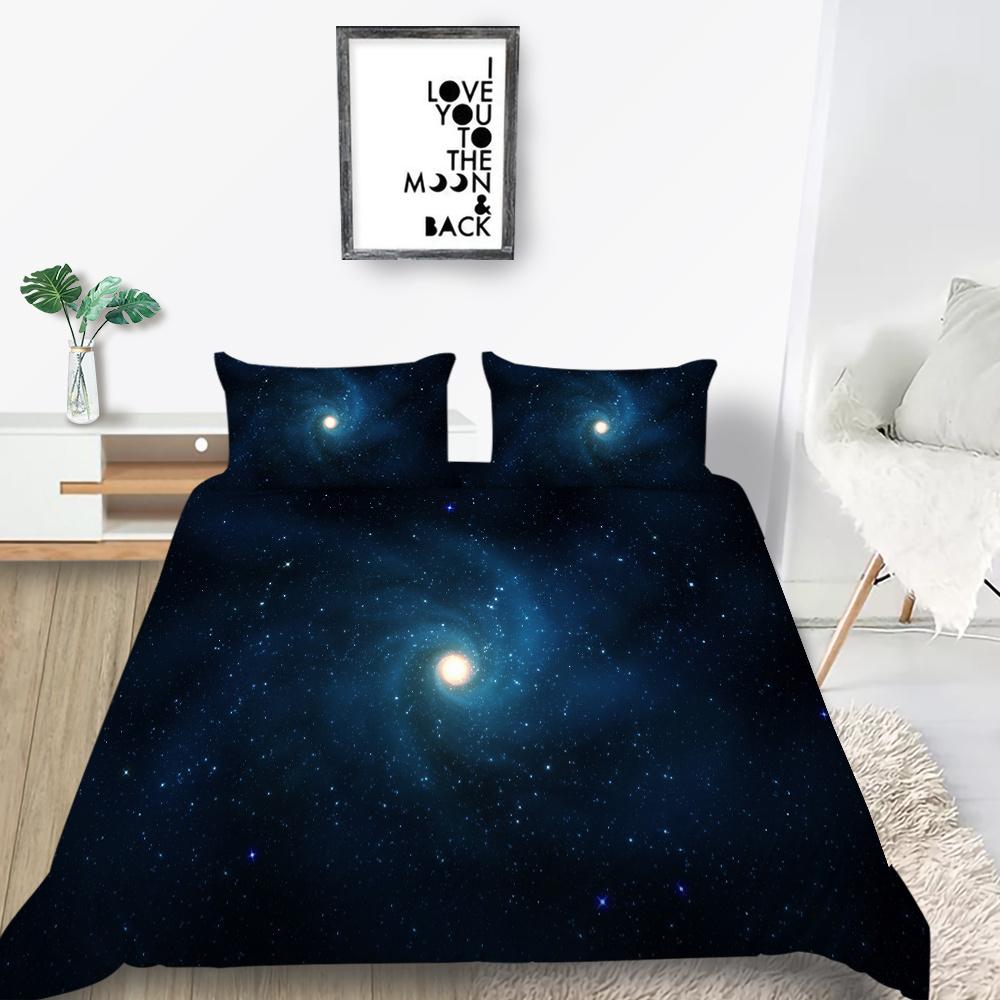 Home Textiles Kids Bedding Set 3D Star Sky Printing Bedclothes Bedroom Decor Microfiber Soft Quilt Cover  Breathable