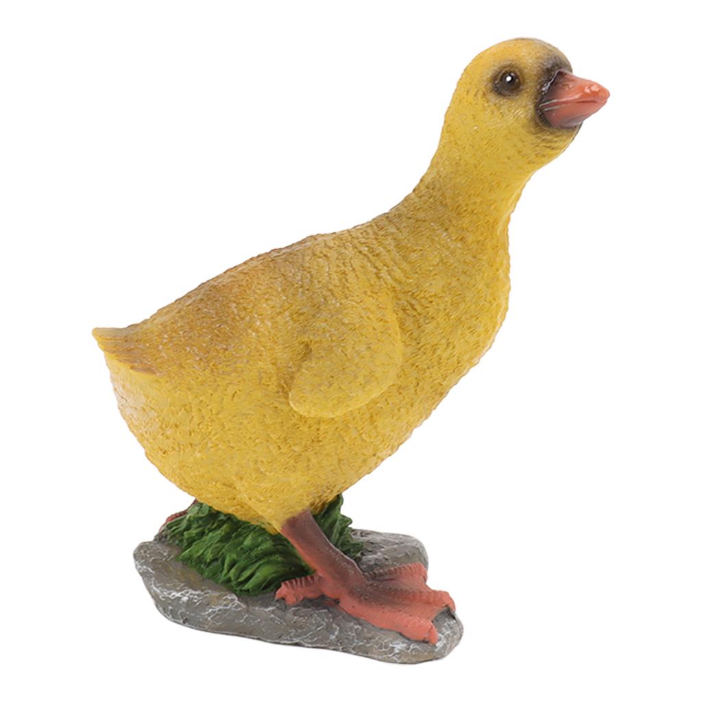 Garten Enten Statue Außen Hof Harz Niedliches Tier Rasen Figur Terrasse Ornament Skulptur Kunst Grau