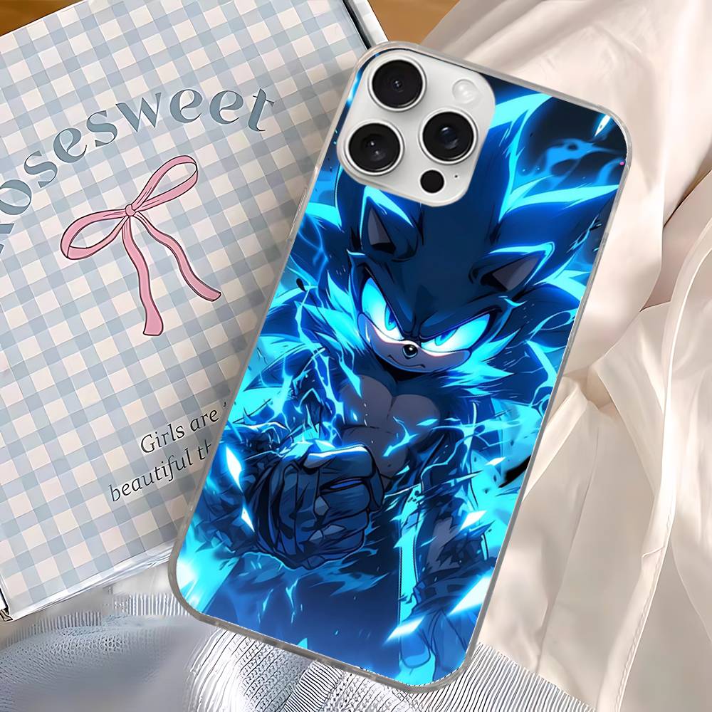 Popular Japanese Anime S-SonicS Phone Case For iPhone 17 16 15 14 13 12 11 Pro Max Plus Aurora Water Ripple Cover
