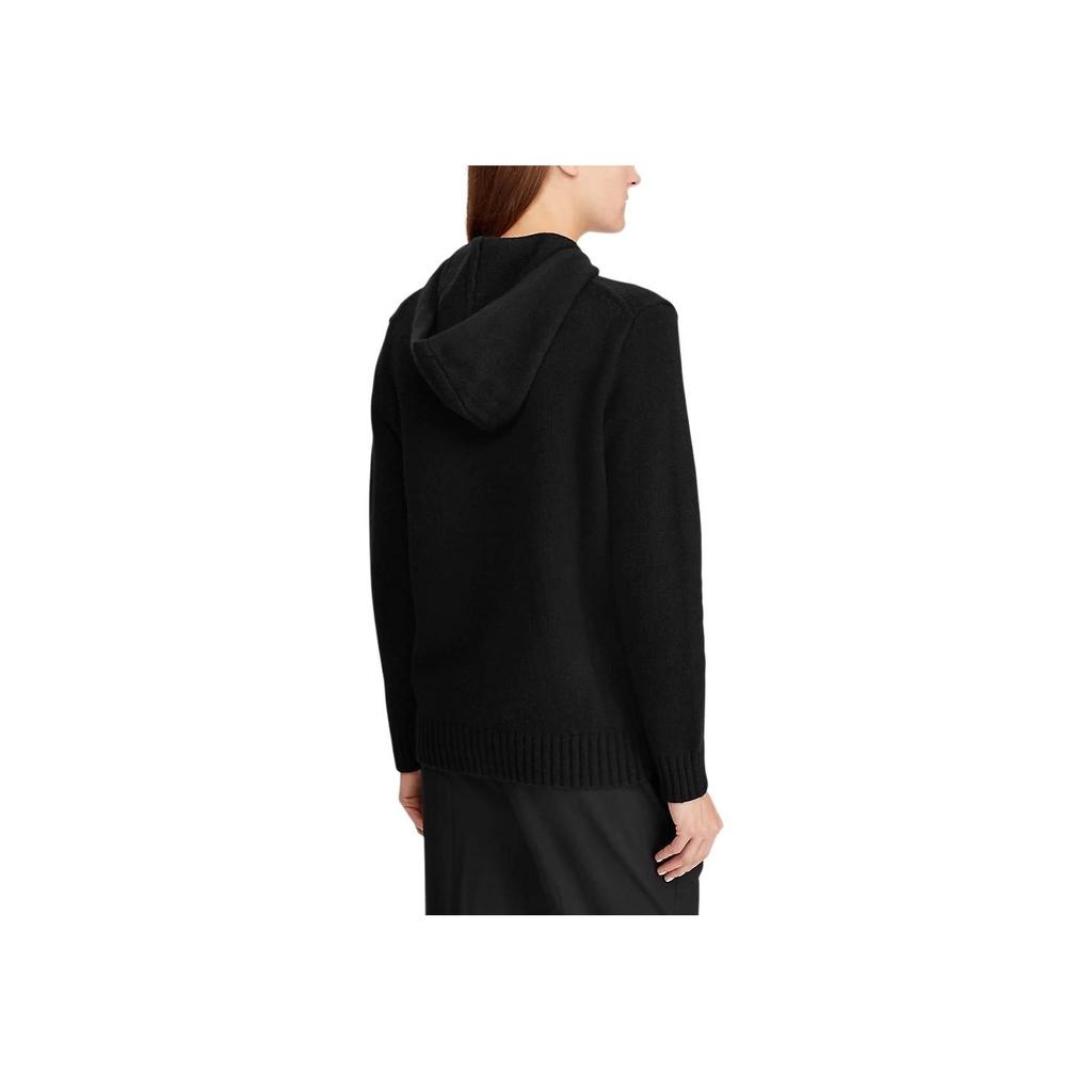 Polo Ralph Lauren FW22 Teddy Bear Pattern Embroidered Long Sleeve Hooded Knit Sweater Men sweater Black WMPOSWEN6820006-001