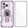 For Honor 400 Lite Phone Case WANLONFENG PC TPU Back Cover Kickstand with Tempered Glass
