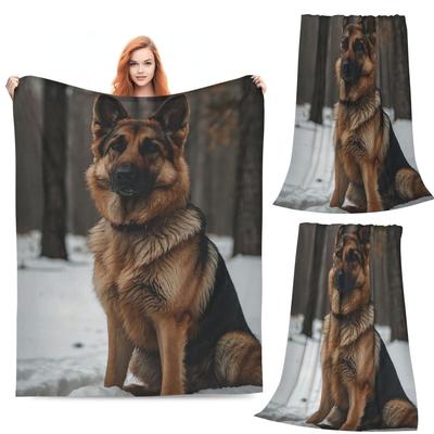 German Shepherd Dog  Blanket Fleece Sofa Throw Blanket Warm for Couch Bedding Travel Throws Bedspread Quilt