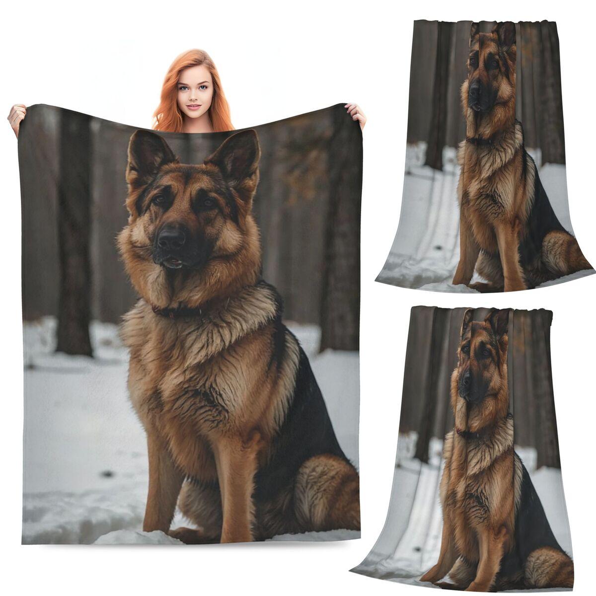German Shepherd Dog  Blanket Fleece Sofa Throw Blanket Warm for Couch Bedding Travel Throws Bedspread Quilt