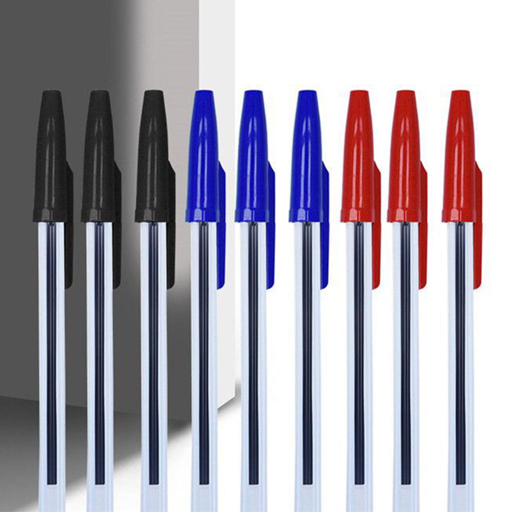 12/24/50/100Pcs Ballpoint Pen Refillable Writing Pens with Refills Comfort Grip Ballpoint Pen Blue Black Redness Ink