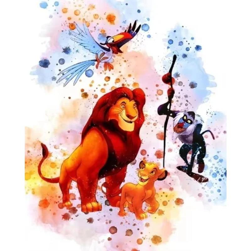 Walt Disney The Lion King Movie Poster Print Watercolor Simba Hakuna Matata Canvas Painting Wall Art Cartoon Animals Home Decor