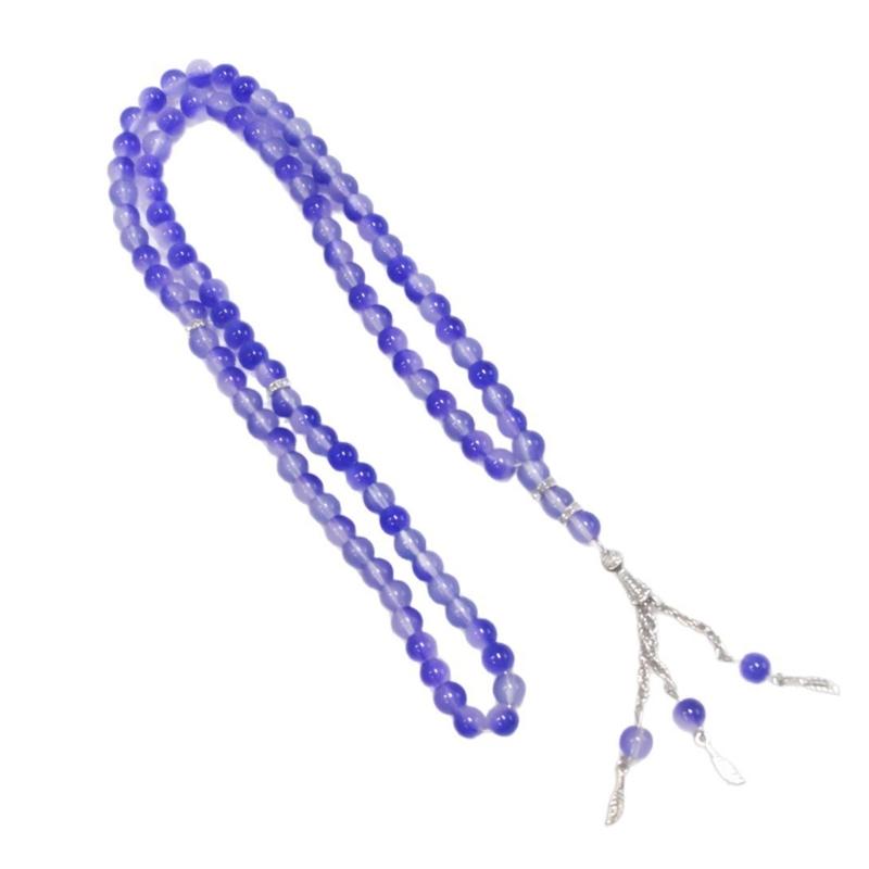 99 Beads Double Tone Simulated Agate Bracelet Lightweight Handmade Jewelry For Formal Event And Daily Wear